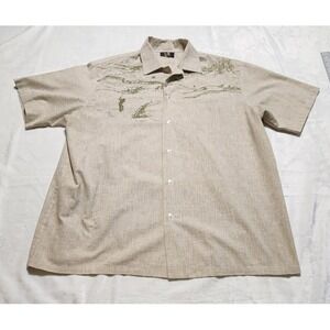 Iolani Men's‎ Hawaiian Shirt XL Golfer Print Aloha Camp Button-Up Made in Hawaii